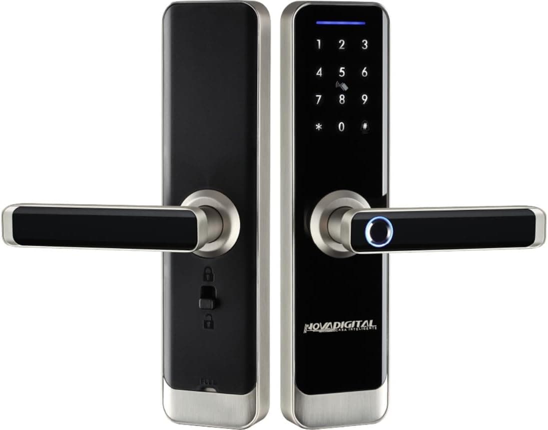 Fechadura Inteligente Wi-Fi embutir com Biometria, Senha, Tag e Chave