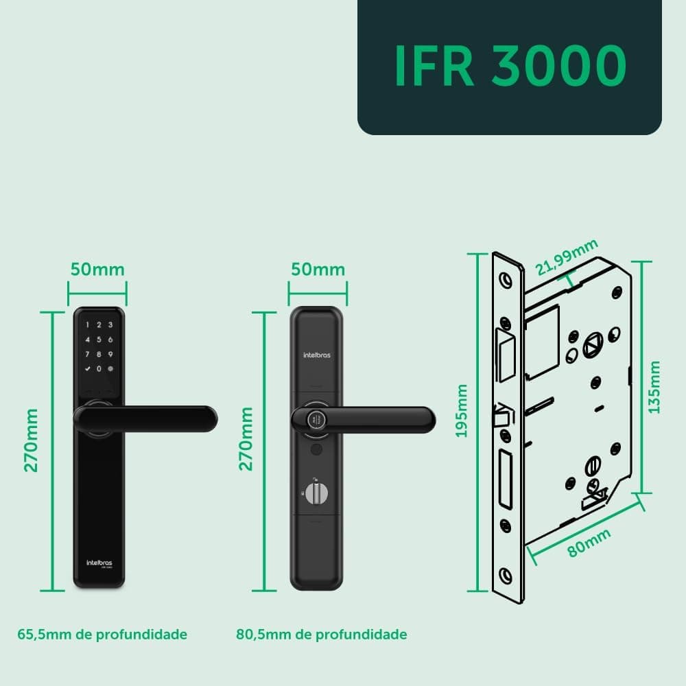 Fechadura Smart de Embutir c/Maçaneta Intelbras IFR 3000 - Imagem 4