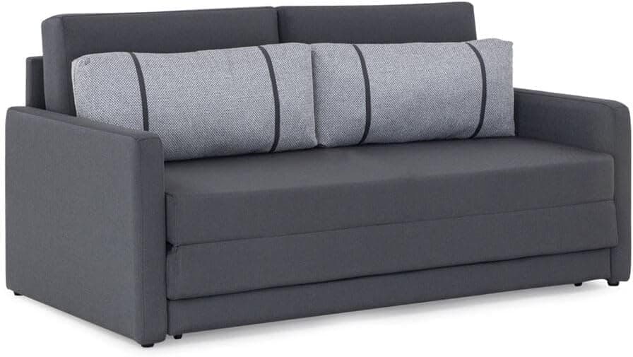 Sofá-cama 3 Lugares Queen Herval Aurora, Linho Grafite Fechado, 176 cm