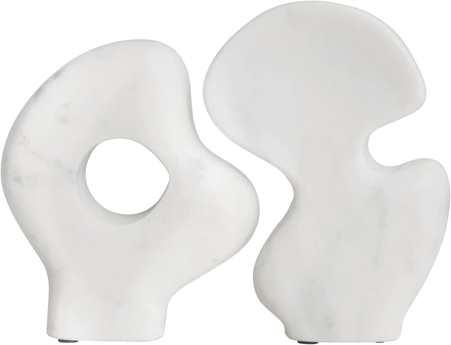 Bloomingville Esculturas decorativas abstratas de mármore, conjunto de 2 estilos, branco - Imagem 4