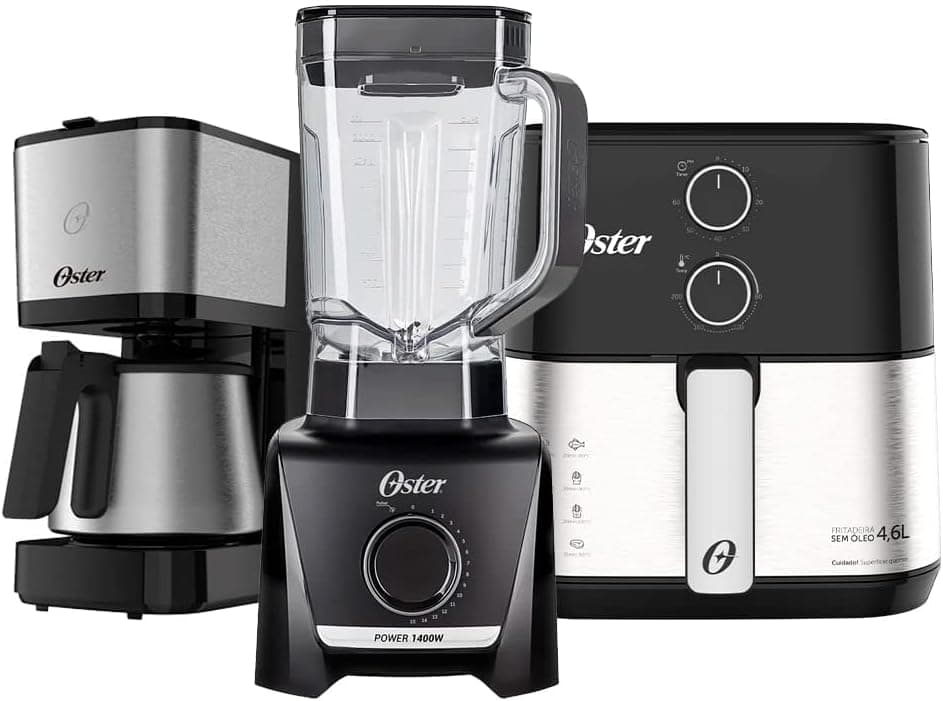 Kit Black Inox Oster - Fritadeira - Liquidificador - Cafeteira - 127V