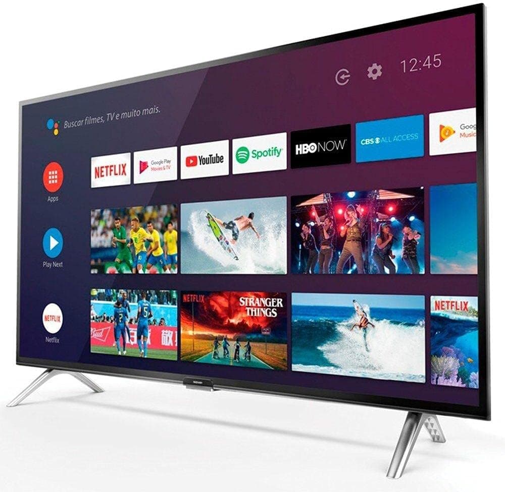Smart TV LED 32" HD Android SEMP 32S5300, Conversor Digital, Wi-Fi, Bluetooth, 1 USB, 2 HDMI, Comando de Voz e Google Assistant