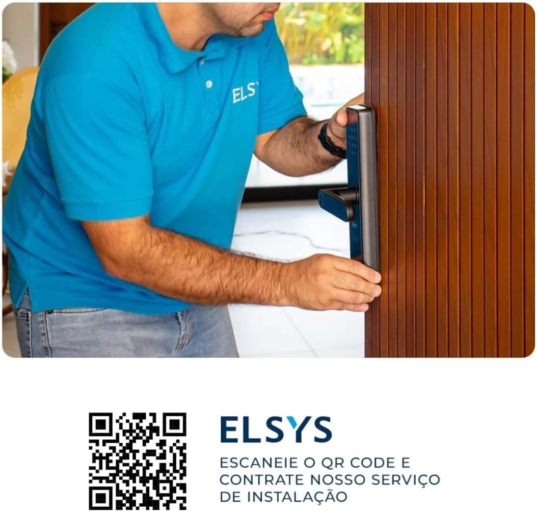 Fechadura Digital de Embutir Wi-Fi com Biometria, Elsys, ESF-DE4000B, Preta - Abertura via Biometria, Senha Numérica e Aplicativo - Imagem 4