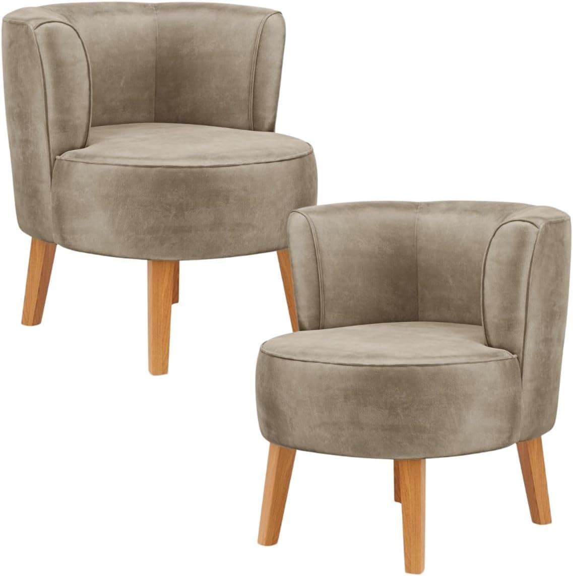 Kit 2 Poltronas Cadeira para Sala de jantar Moderna Tecido Veludo MOBLAN decor (Cappuccino)