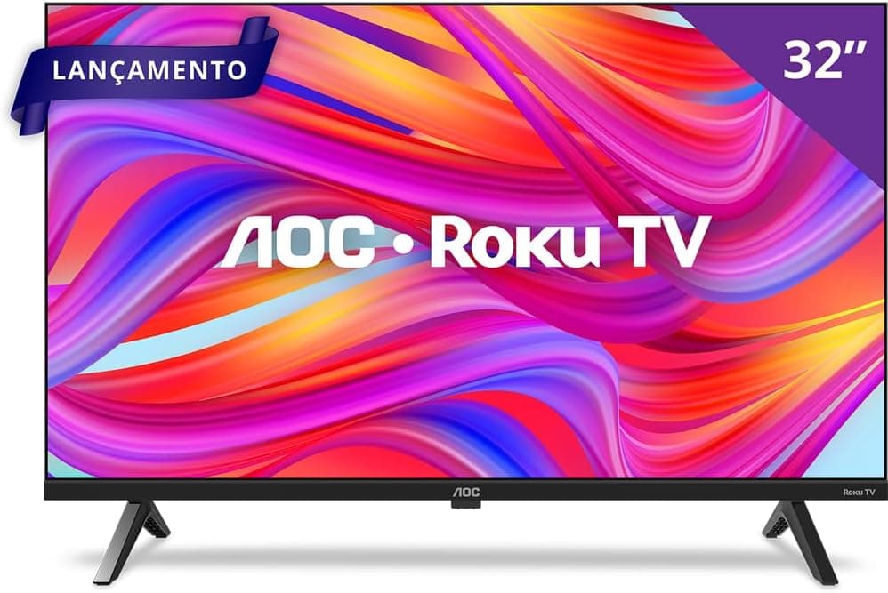 AOC, Smart TV, Roku, 32'' HD, 32S5045/78G, com HDMI, USB, Wi-Fi, Conversor Digital
