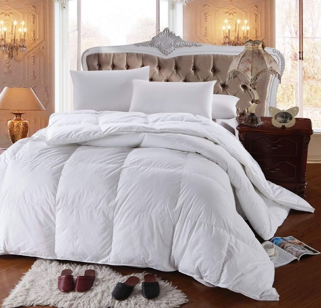 Edredom alternativo de ganso com 300 fios Royal Hotel, edredom com enchimento, enchimento de edredom 100% algodão - 750FP - branco sólido, Branco, King, 1 - Imagem 3