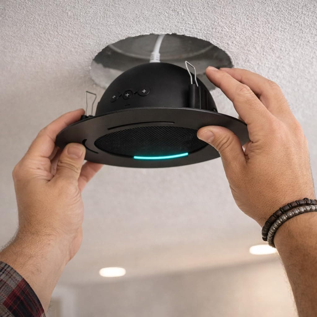 Suporte Para Alexa Echo Pop De Embutir No Teto Gesso Redondo - Imagem 4