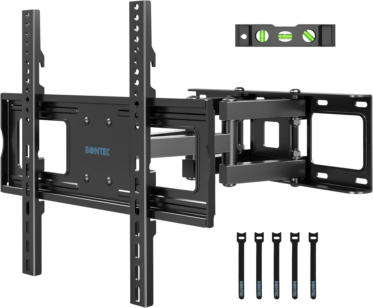 Suporte de parede para TV, suporte de parede de TV de movimento completo para a maioria das TVs 23-60 LED, LCD, OLED planas e curvas, braços articulados duplos para TV, suporta até 45 kg, máximo VESA