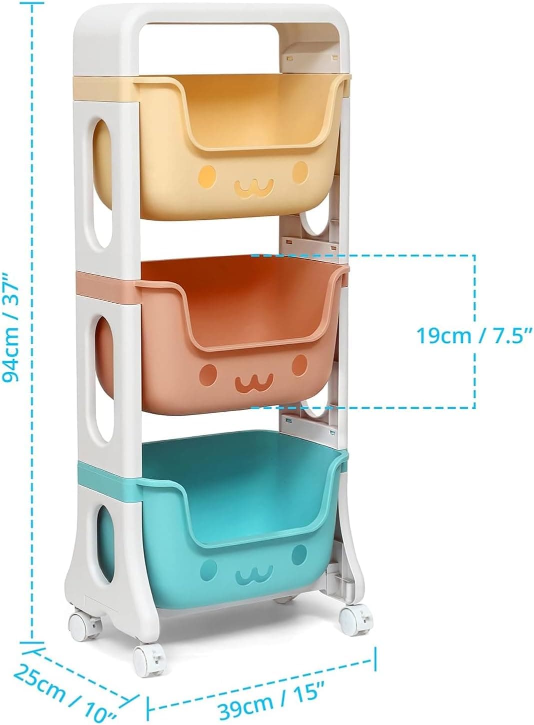 TOPAMIX Organizador de Brinquedos e Livros Estante em Plástico com 3 Gavetas Cantinho Mágico - Imagem 3