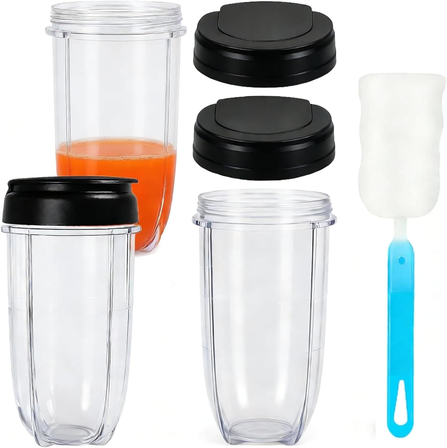 Copos de reposição MB1001 473 ml com tampa flip top para liquidificadores Magic Bullet 250W