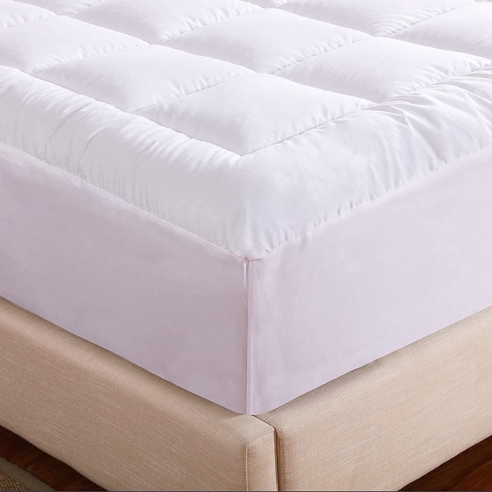 WhatsBedding Almofada de colchão de algodão à prova d'água tamanho queen top down enchimento alternativo fronha de colchão topper capa acolchoada (almofada de tamanho queen) - Imagem 4