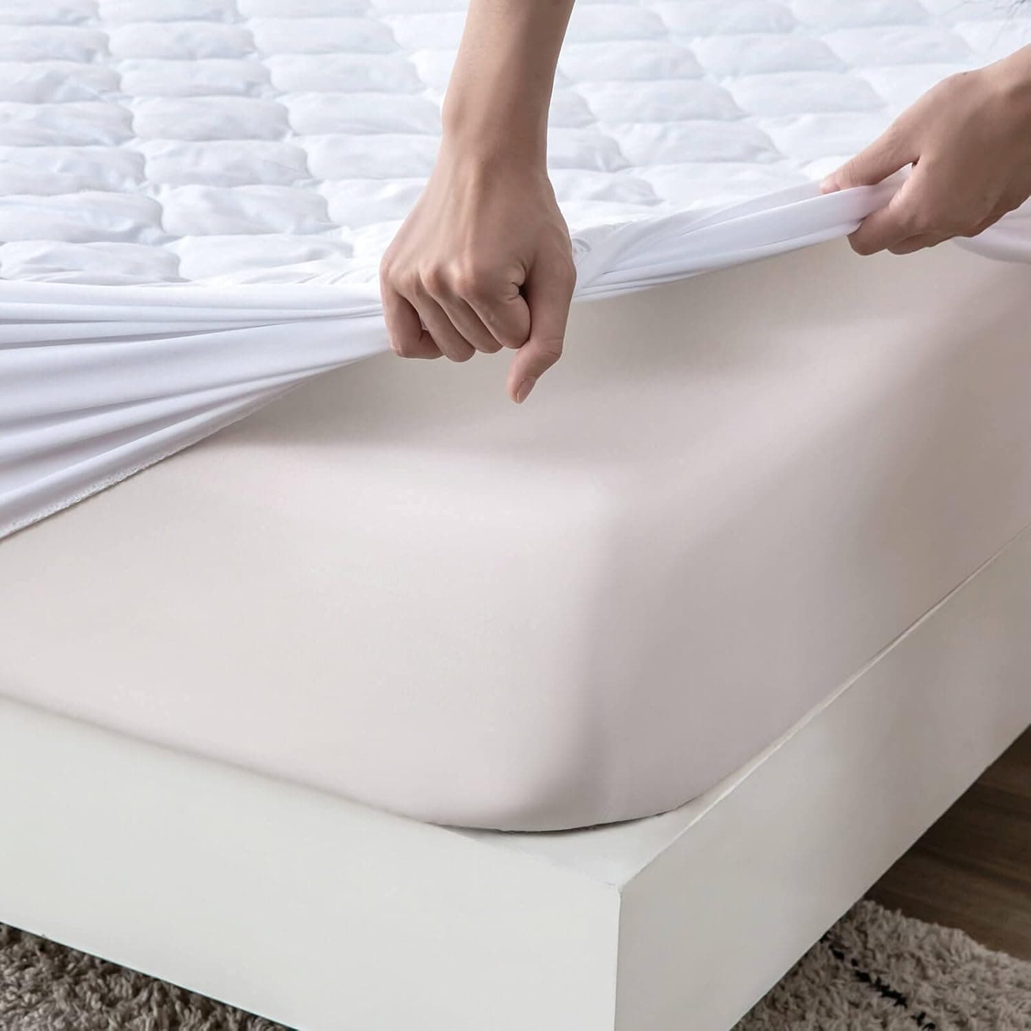 Kingnex Capa protetora de colchão acolchoada impermeável Olympic Queen, 166 x 203 cm, capa de colchão acolchoada para cama queen olímpica - Imagem 4