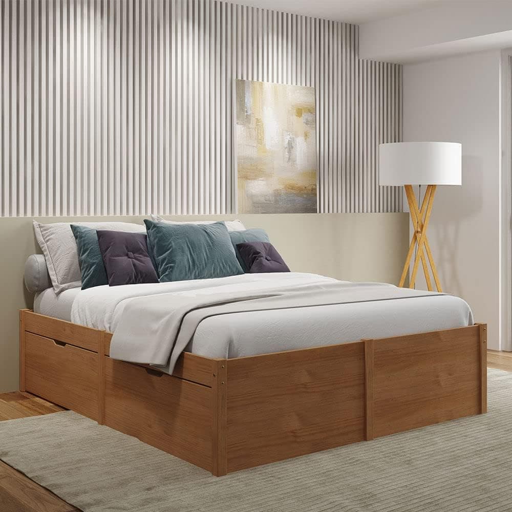 Cama Queen 4 Gavetas Madeira Maciça Beauty Siena Móveis - Imagem 3