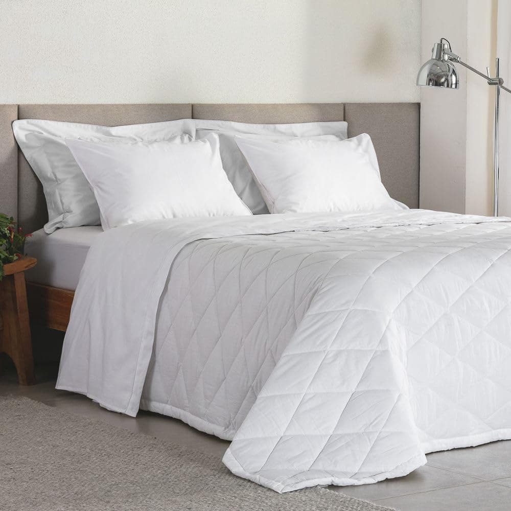 Buddemeyer Jogo de Cama Queen Percal 180 Fios Basic Percalle 100% Algodão Penteado Branco 4 peças - Imagem 3
