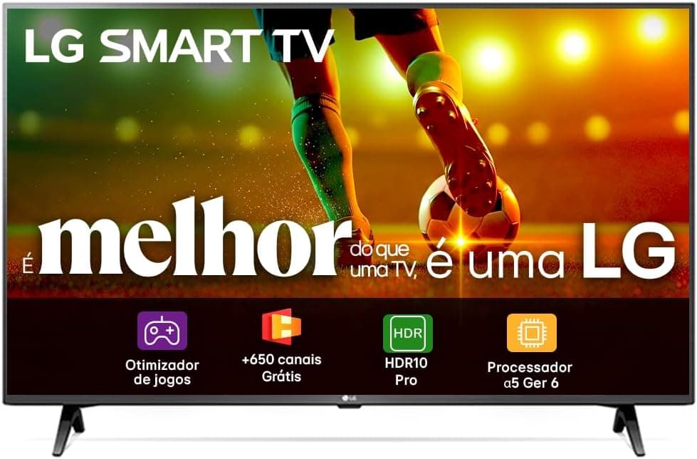 Smart TV 43" LG Full HD 43LR6700 Processador α5 Ger6 AI Alexa integrado LG Channels webOS 23 compatível com Controle Smart Magic