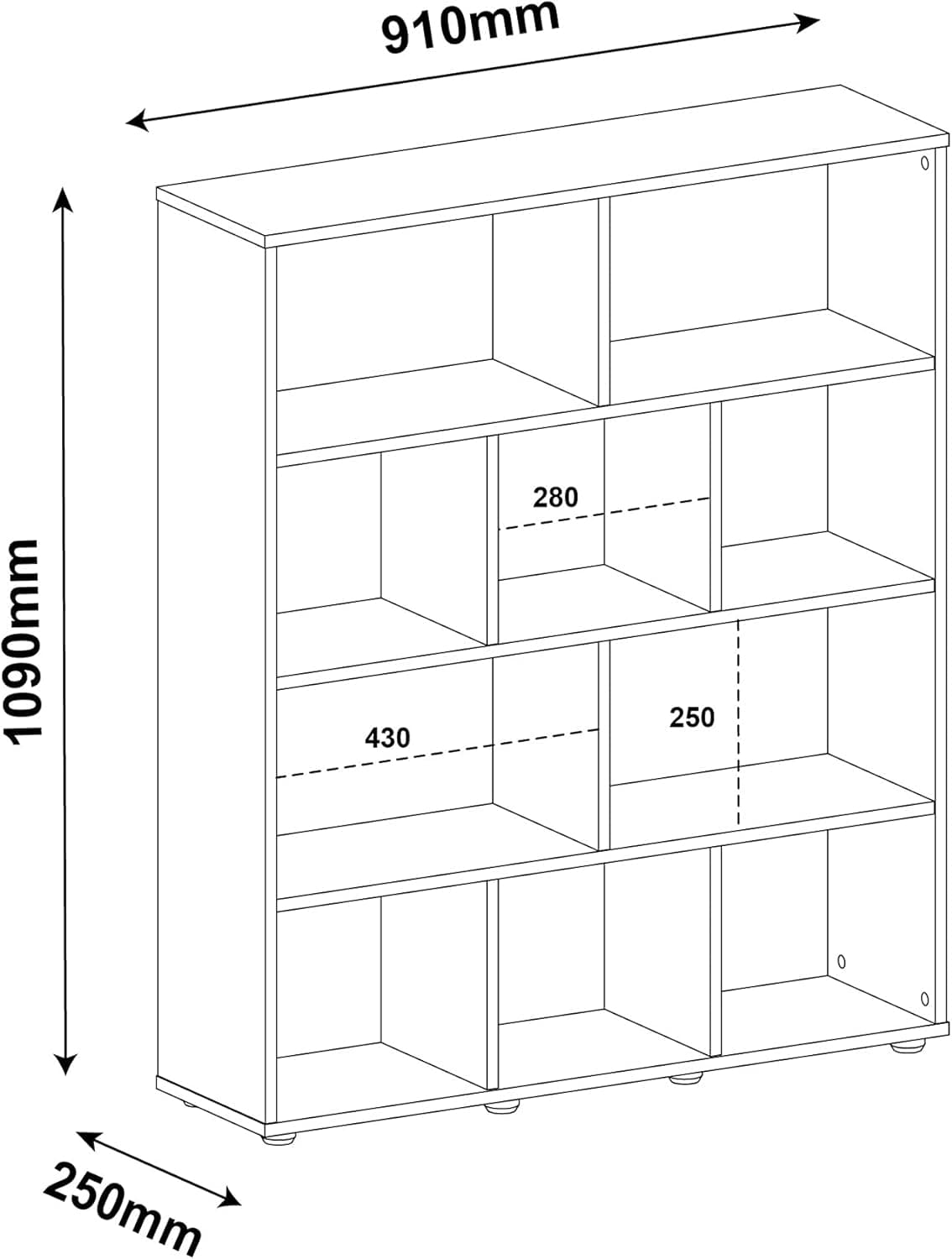 Estante Organizadora com 10 nichos BOOK cor Branco - Artely - Imagem 4