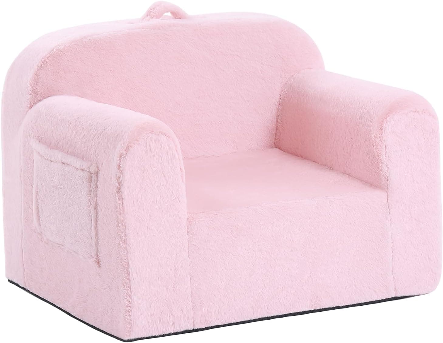 Cadeira infantil de pelúcia, sofá infantil confortável, espreguiçadeira para quarto, sofá conversível para sala de jogos, meninas e meninos, cadeira de leitura para crianças, rosa