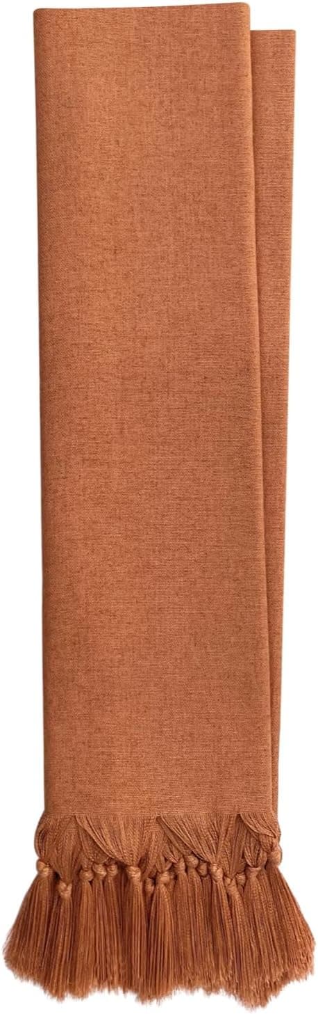 Kit 2 Mantas Para Sofá Terracota Em Linho Luxo + 4 Capas De Almofadas - Imagem 4