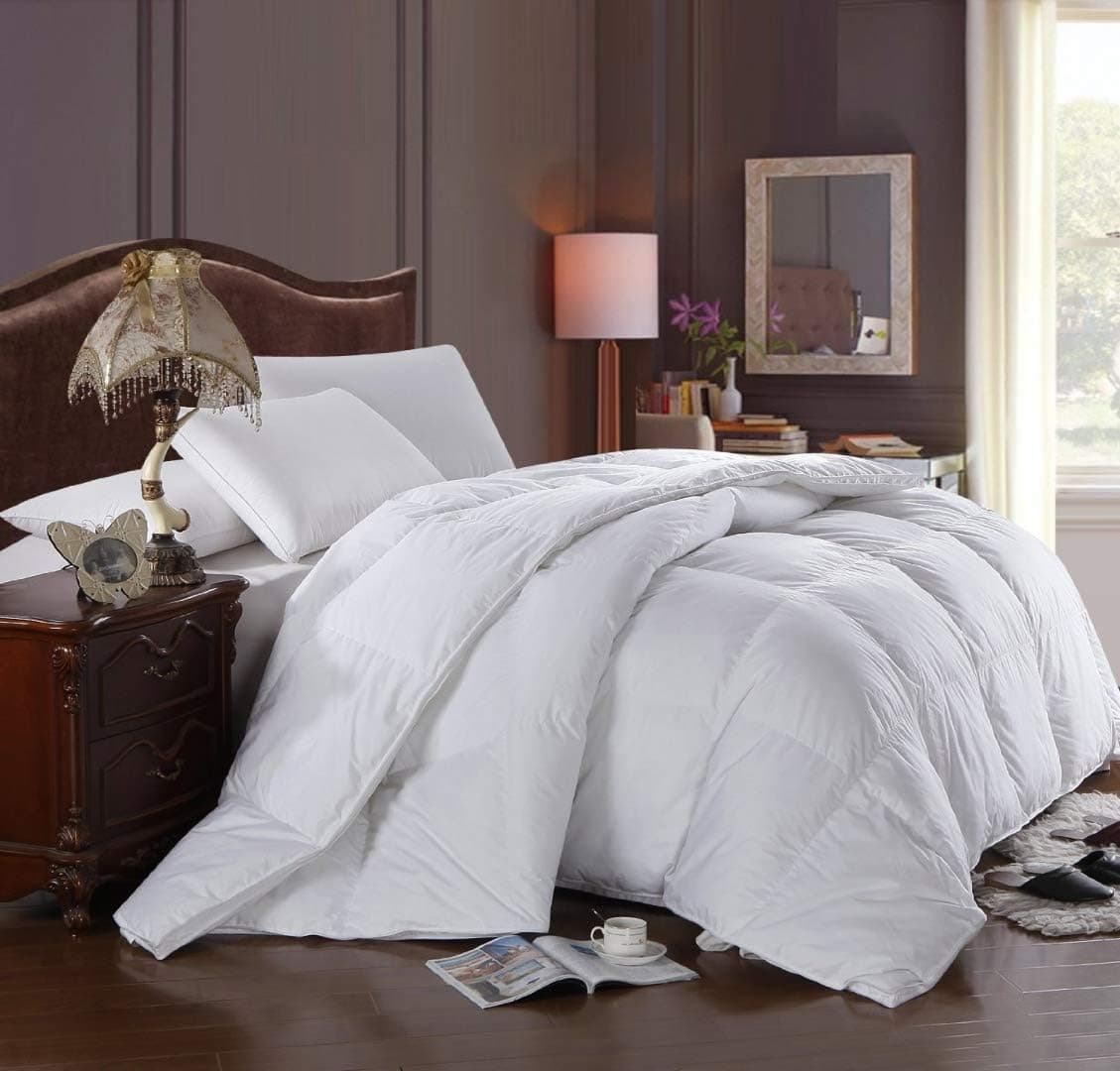 Edredom alternativo de ganso com 300 fios Royal Hotel, edredom com enchimento, enchimento de edredom 100% algodão - 750FP - branco sólido, Branco, King, 1 - Imagem 4