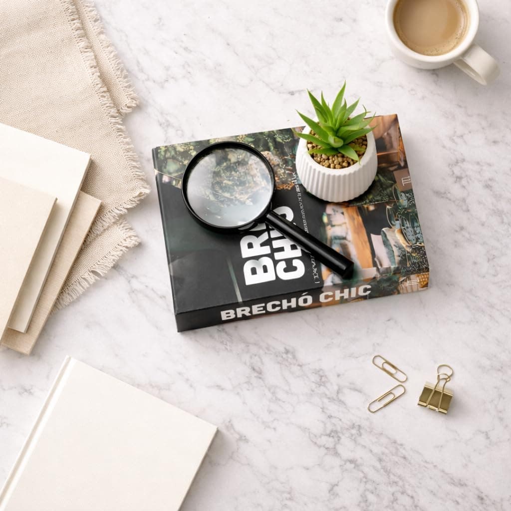 Kit Decorativo com Caixa Livro, Lupa e Vaso com Arranjo de Eucalipto – Decoração Moderna para Sala, Escritório ou Aparador – Estilo Sofisticado e Versátil - Imagem 4