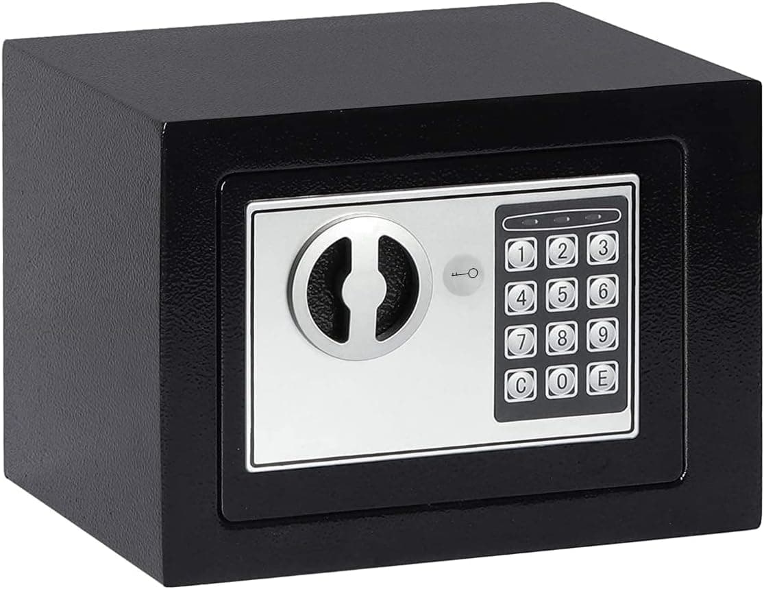 Cofre Eletrônico Digital Teclado Com Senha e 2 Chave Extra Residencial e Comercial