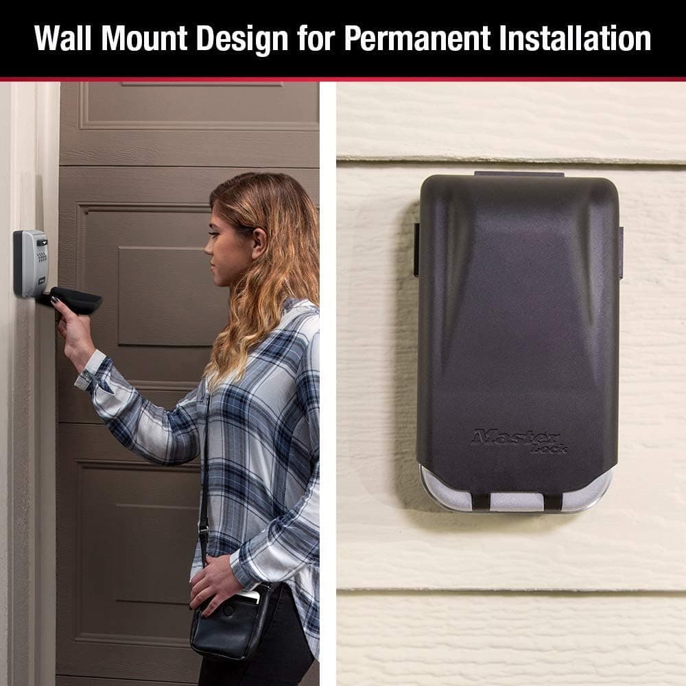 Master Lock SAFE5425D Defina sua própria combinação de caixa de bloqueio de montagem na parede com mostradores iluminados, capacidade para 6 teclas, preto - Imagem 4