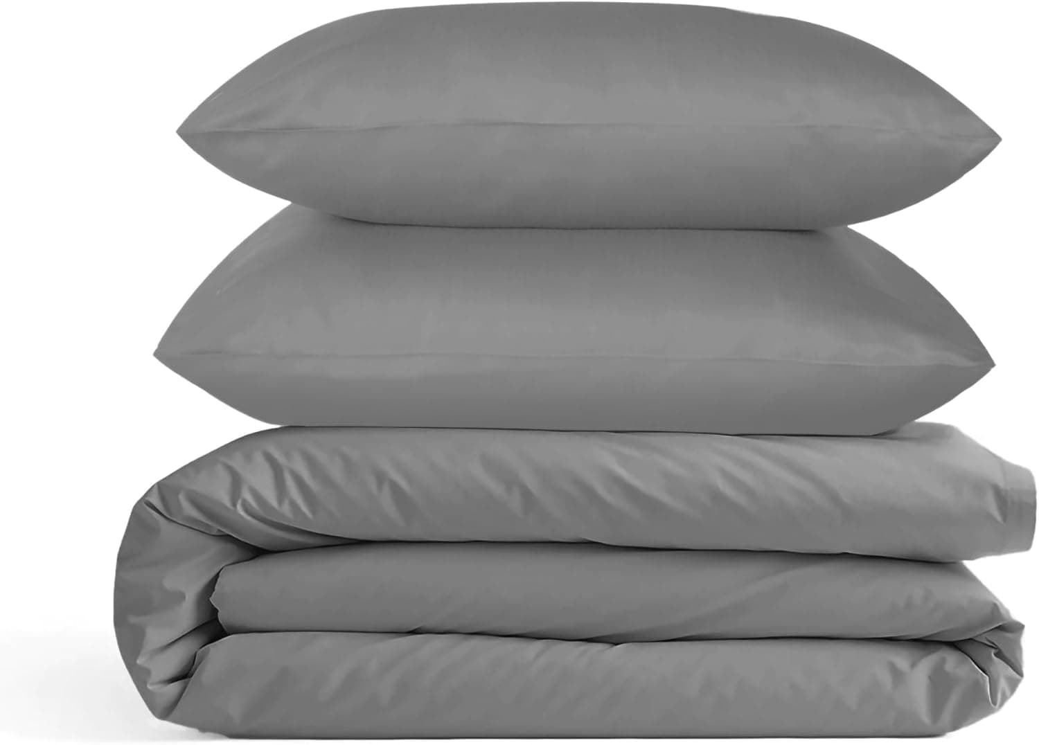 URBANHUT Conjunto de capa de edredom King Size (3 peças), 100% algodão, 400 fios (sem enchimentos), tecido acetinado luxuoso, capa de edredom macia e respirável com fecho de botão oculto e 2 fronhas