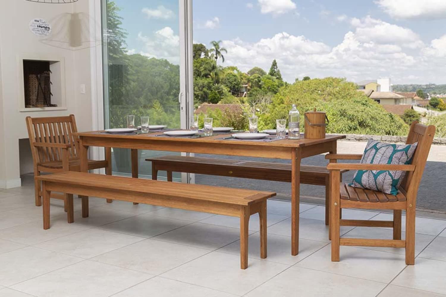 Mesa de Jantar 10 Lugares de Madeira para Área Externa Bertioga Meu Móvel de Madeira - Jatobá - Imagem 3