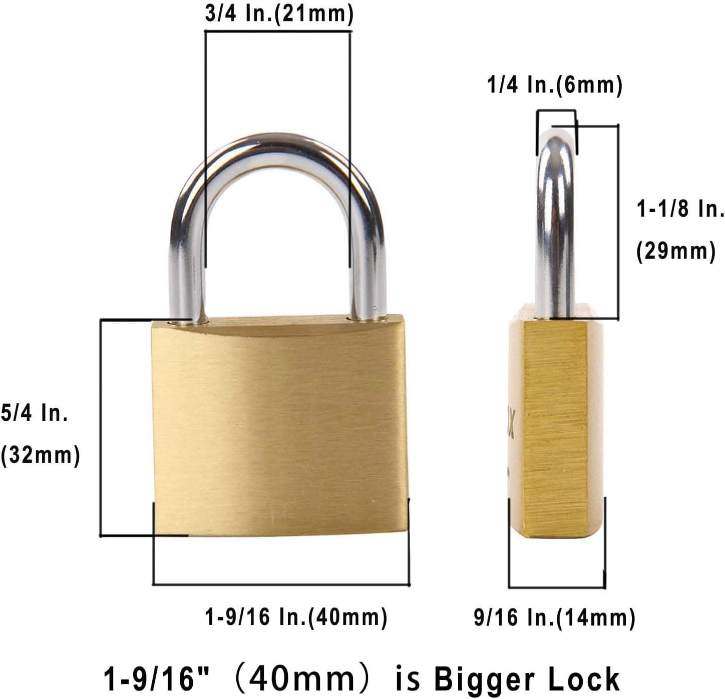 SEPOX® Preminum Heavy-Duty Padlock Keyed-Alike, 1-9/16" 40mm Solid-Brass Padlocks Set 36 Pcs Padlocks with Same Keys 48 Pcs, Anti-Cut Shackle Weather Proof for Gym Locker, Fence, Gate, Tool-Box, Chain - Imagem 3