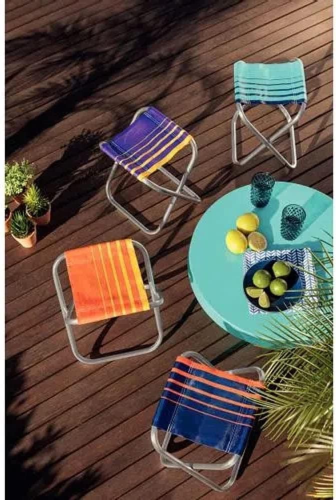 Banqueta de Praia Tramontina Fiji em Alumínio com Assento Laranja e Amarelo - Imagem 3