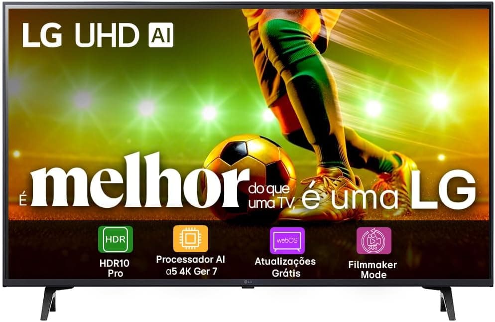 Smart TV 4K 55" LG UHD 55UT8050 Processador α5 Ger7 AI Alexa/Chromecast integrado Otimizador de Jogos webOS 24 Controle Smart Magic