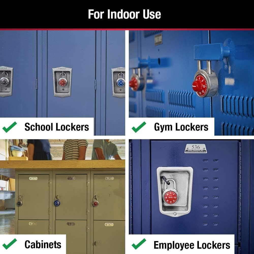 Master Lock 1504D Locker Lock cadeado combinado, 1 pacote, vermelho - Imagem 4