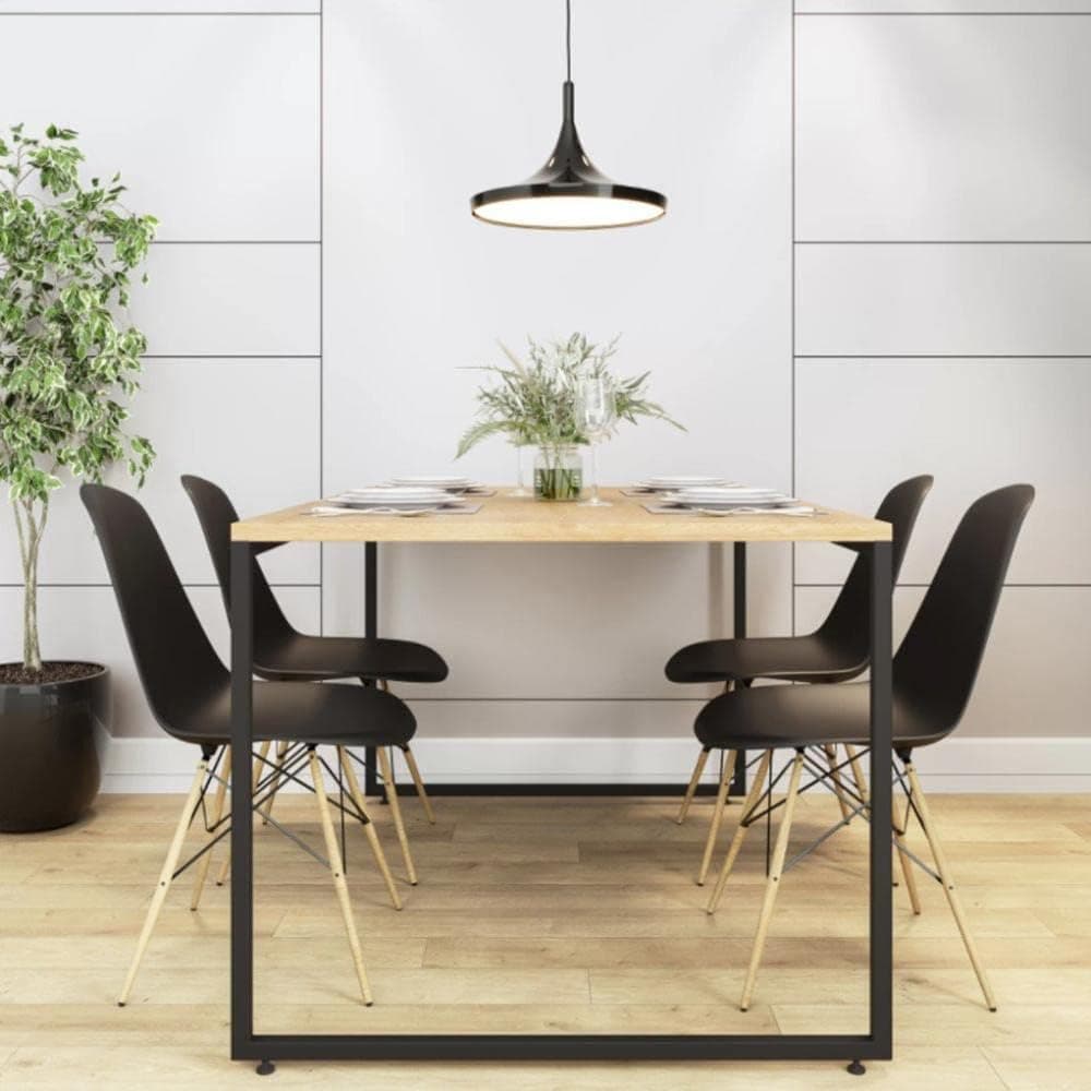Mesa de Jantar Tampo em BP de 30mm Porto Espresso Móveis Natura/Preto - Imagem 3