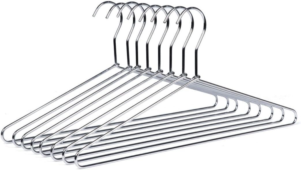 Cabide de metal resistente de 8 Quality Hangers com cromo polido (cabide de casaco)
