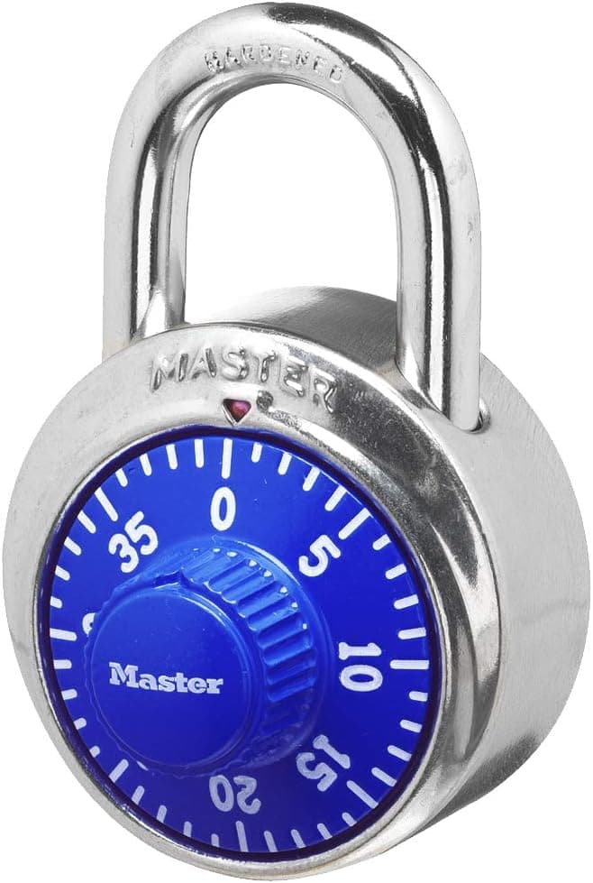 Master Lock Fechadura de combinação para armários de academia – Cadeado combinado Master Lock Locker, pacote, azul – O cadeado combo ideal para segurança de armário escola/academia