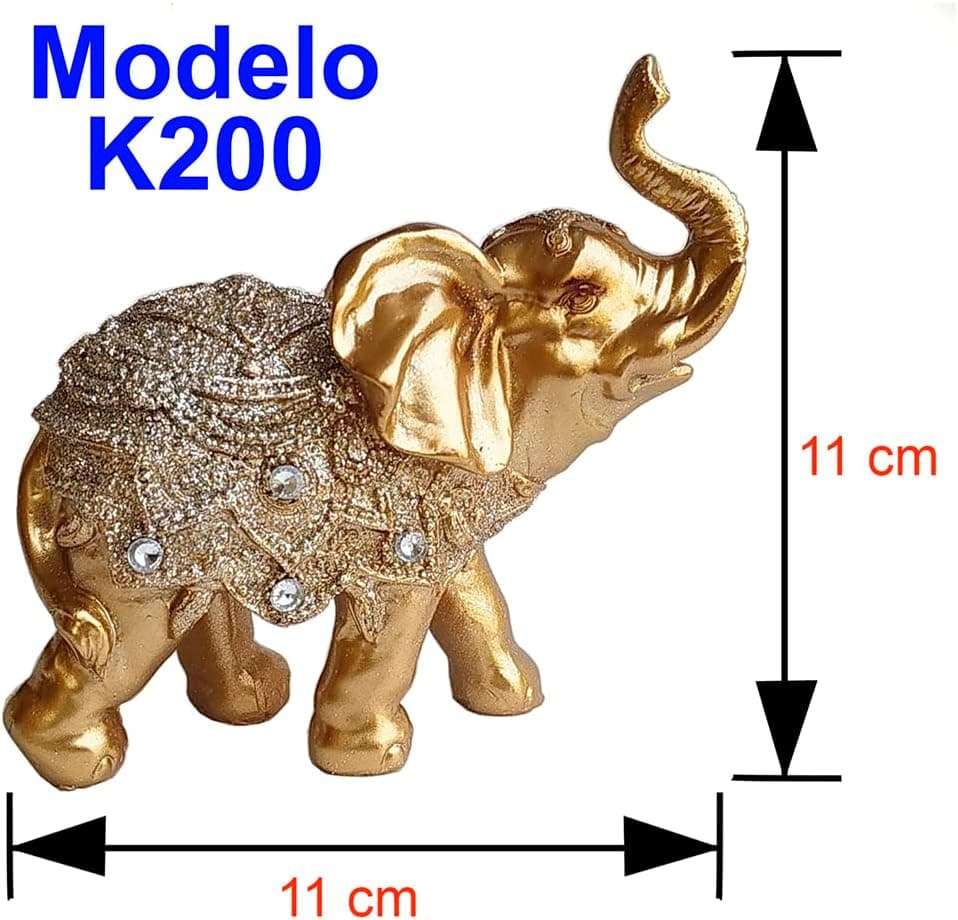 Elefante Decorativo Em Resina Indiano Sabedoria Sorte K (K200) - Imagem 3