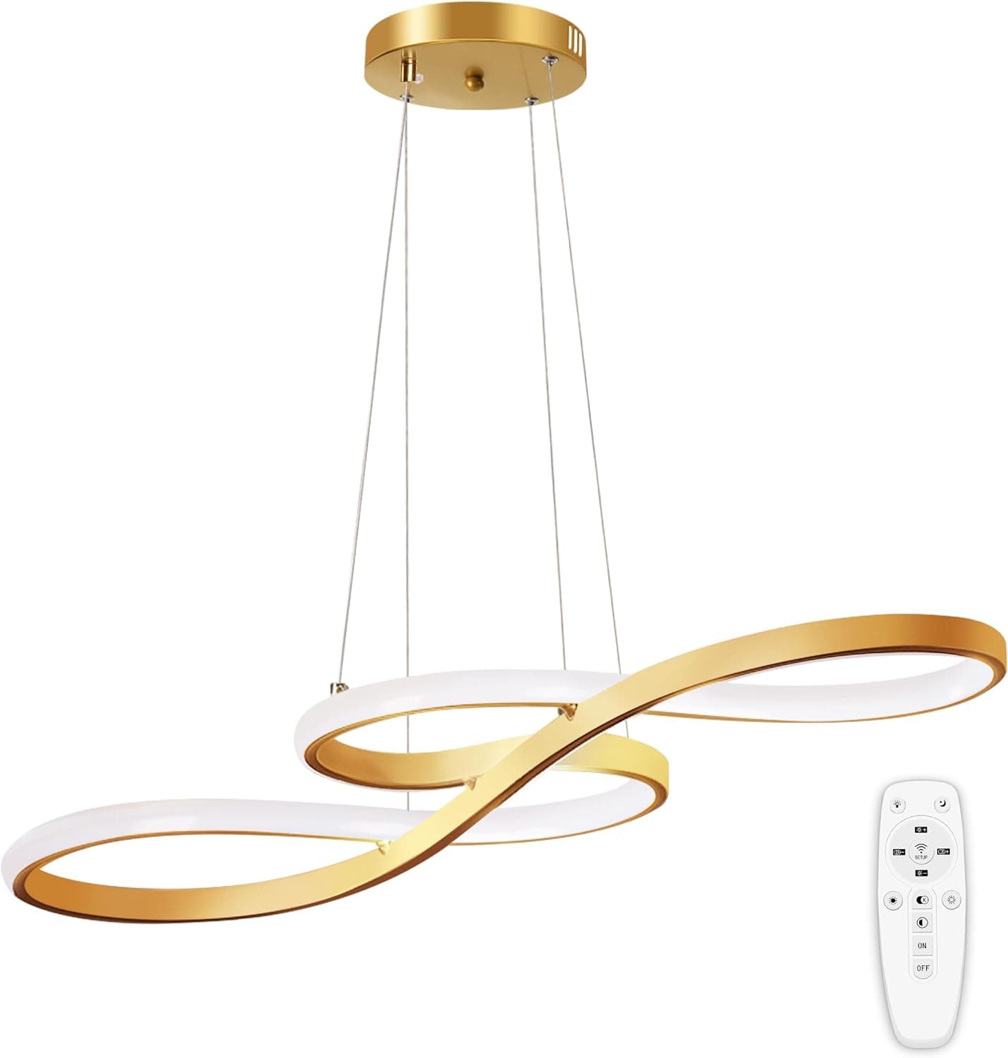 Luminária Pendente De LED Moderna E Regulável, Pendente Luminária De Cozinha Embutida, Luminária Pendente Com Nota Preto, 3000K-6000K - Imagem 2