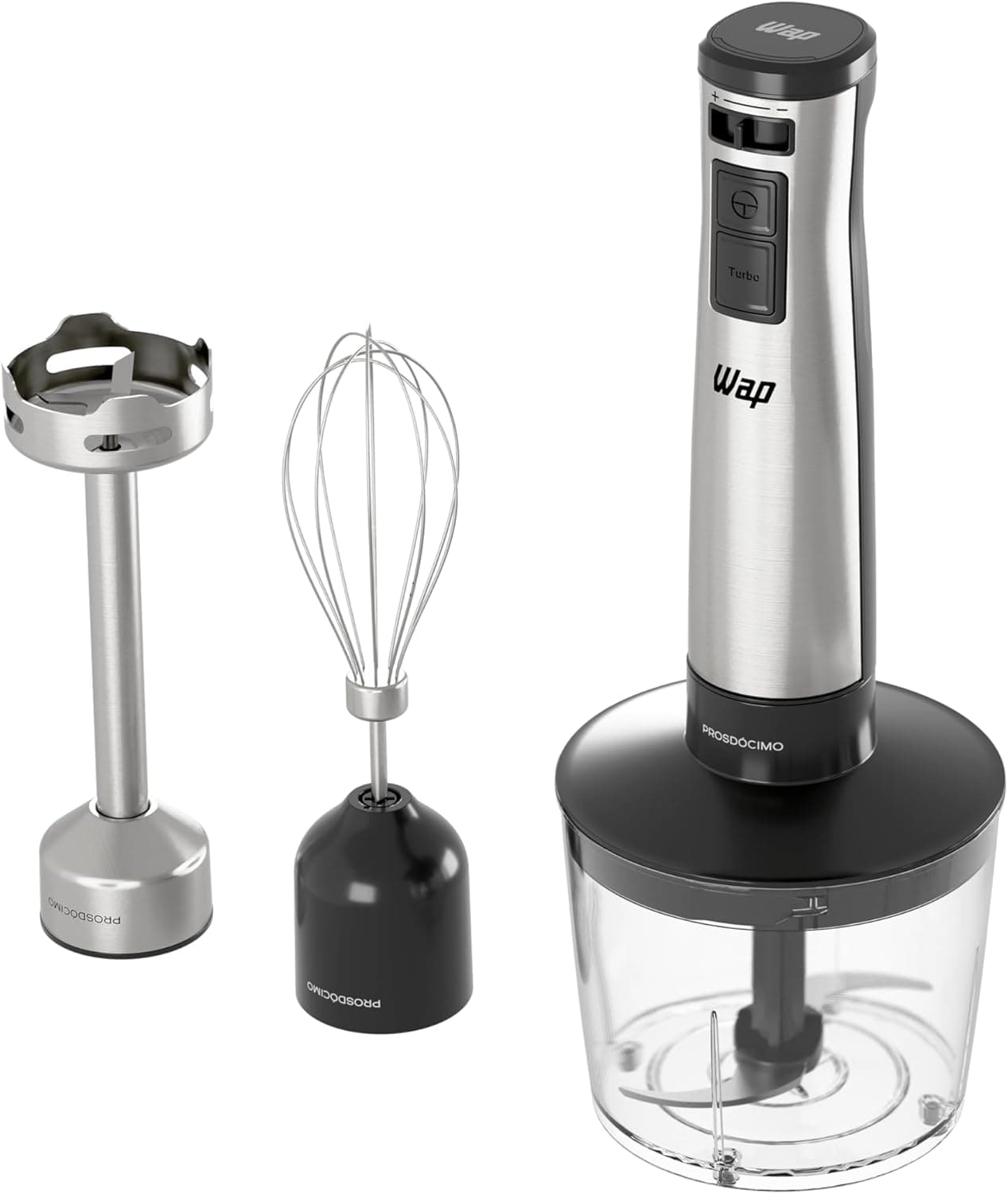 WAP Mixer Elétrico 3 em 1 com Processador, Miniprocessador e Batedor de Clara em Inox Prosdócimo WM1 600W 127V - Imagem 3