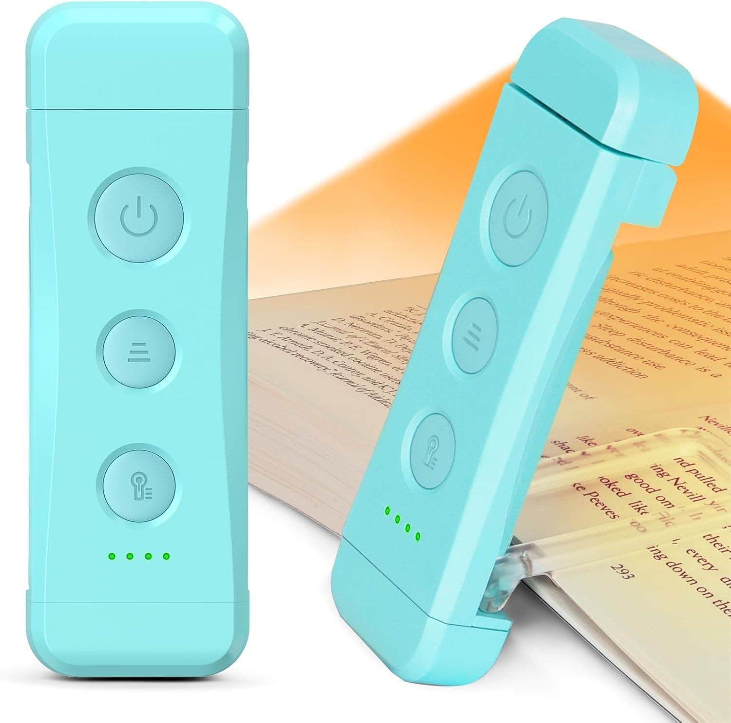 Glocusent Luz de leitura recarregável por USB para leitura na cama, luz de leitura de LED portátil, 3 cores âmbares e 5 brilho regulável, compacta e de longa duração, perfeita para amantes de livros