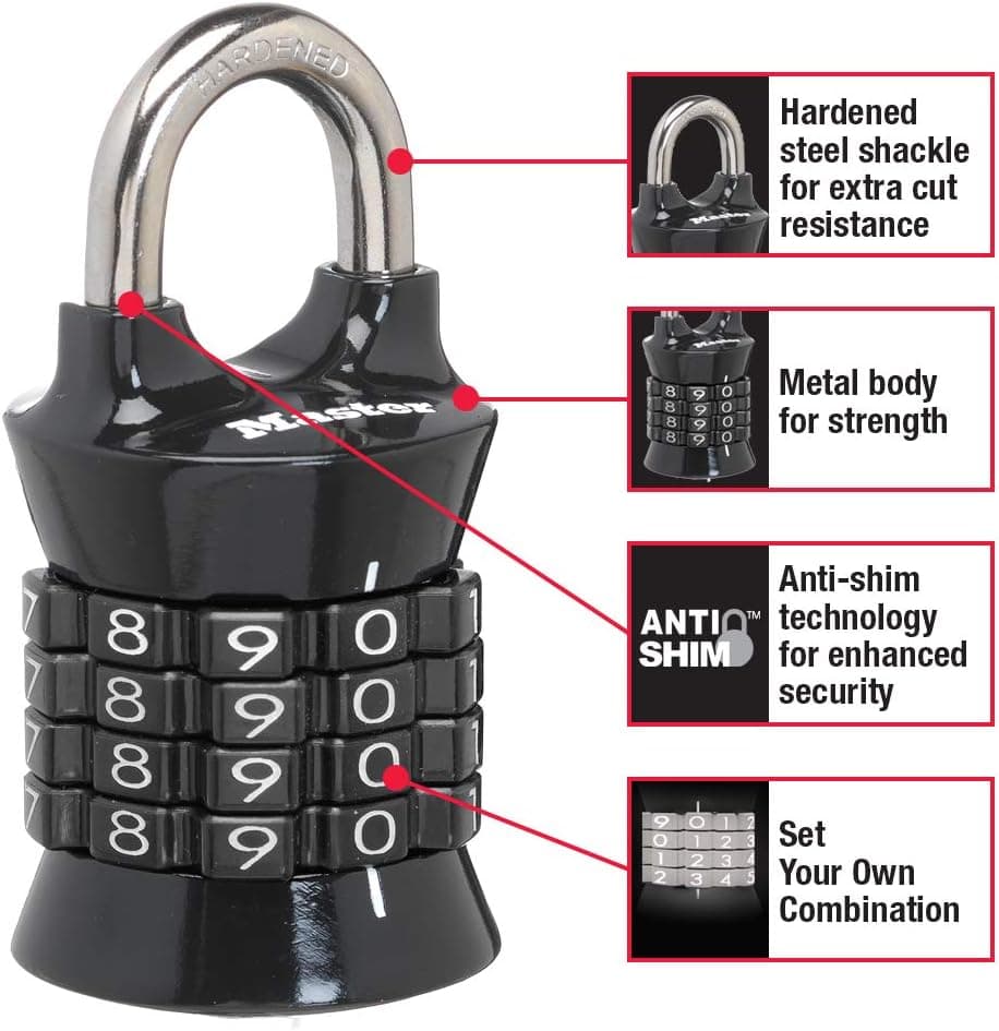 Cadeado Master Lock 1535DWD, defina sua própria senha - Imagem 3