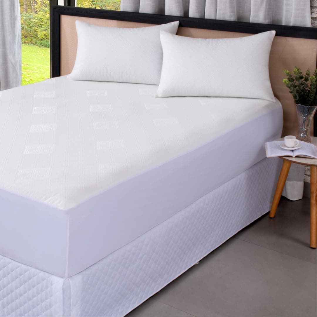 Protetor De Colchão Queen Impermeavel Tecido Jacquard com Lateral Adaptavel Protege Seu Colchão Respiravel e Antialergico