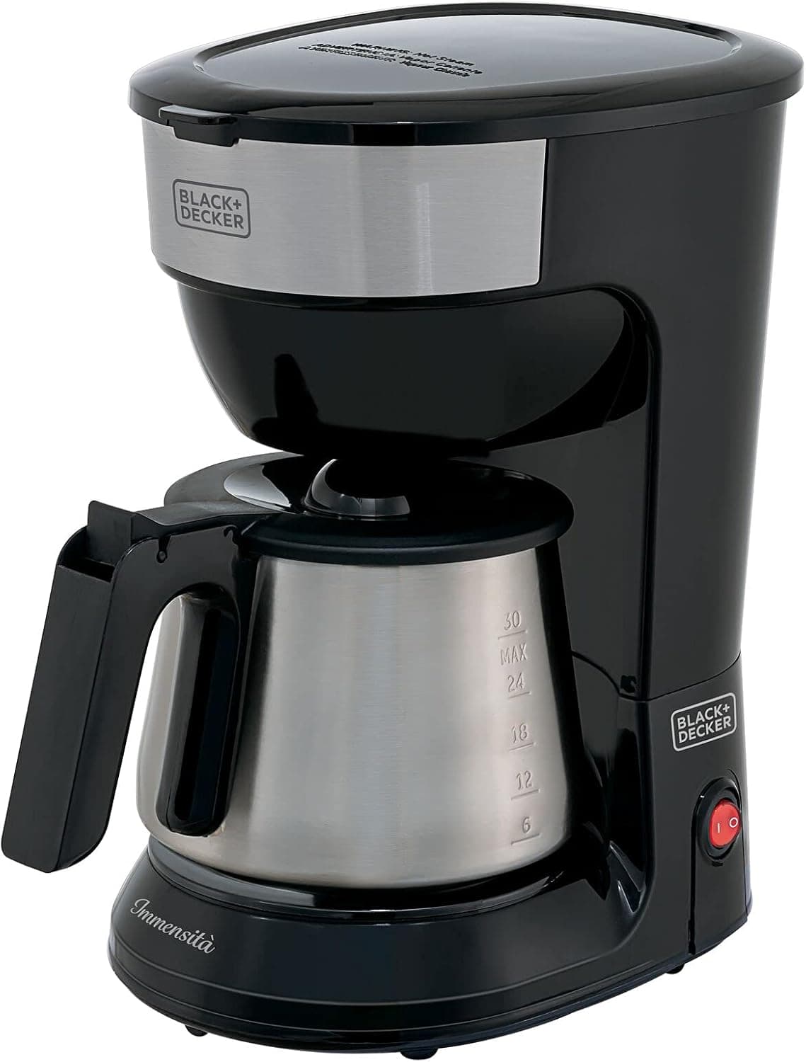 BLACK+DECKER Cafeteira Elétrica com Jarra de Inox 38 Xícaras de Café, Preta, Potência 850W, Modelo CM38, 220V