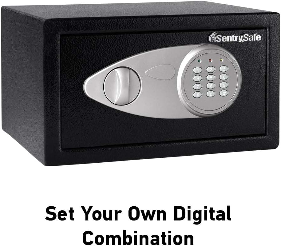 SentrySafe Seguro médio com teclado digital, caixa de bloqueio com código tem forro interno e kit de parafusos que protege pistola, dinheiro, 1,4 metros cúbicos, 19 x 29 x 26 centímetros, X041E - Imagem 3