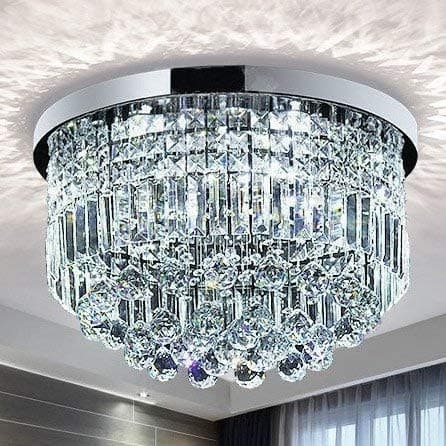 Saint Mossi Modern K9 Lustre de gota de chuva de cristal iluminação embutida luminária de teto LED luminária pendente para sala de jantar banheiro quarto sala de estar 9 lâmpadas LED E12 altura