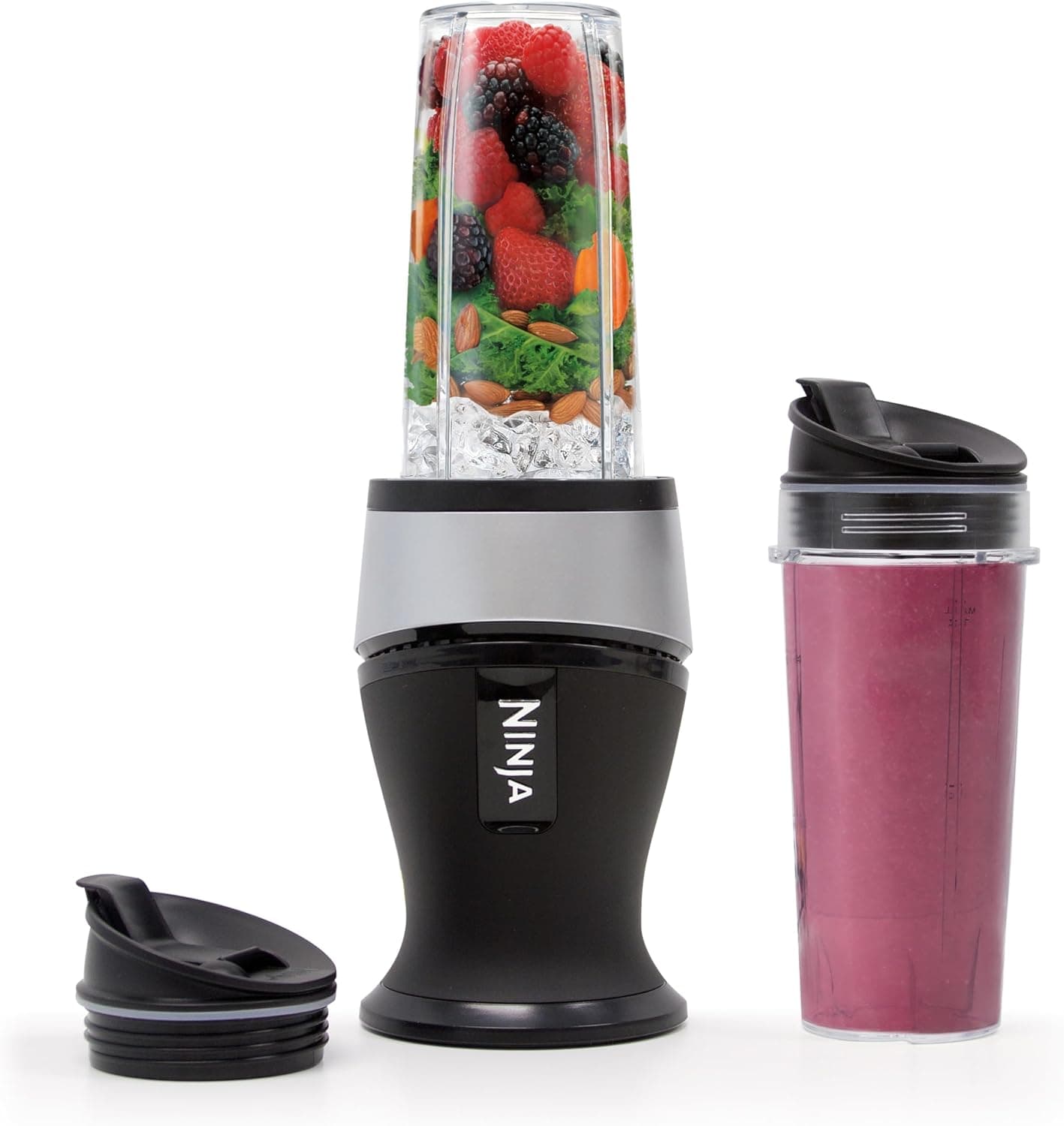Ninja - Liquidificador Pessoal Compacto, 700 Watts, 2 Copos e 2 Tampas de Bico, Ideal para Smoothies, Batidos e Mistura Congelada