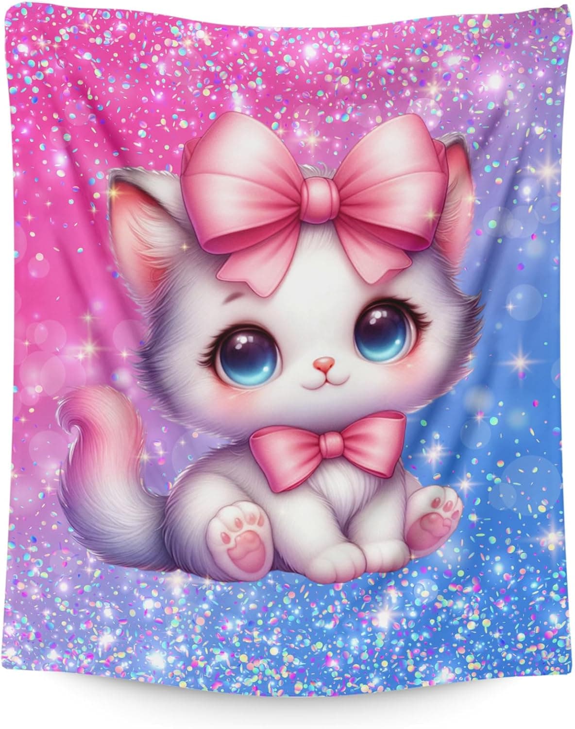 Cobertor para crianças, meninas, gatos, para meninas adolescentes – 152 x 127 cm, macio, aconchegante, quente, flanela para gatos, presentes para sofá, cama, decoração de aniversário