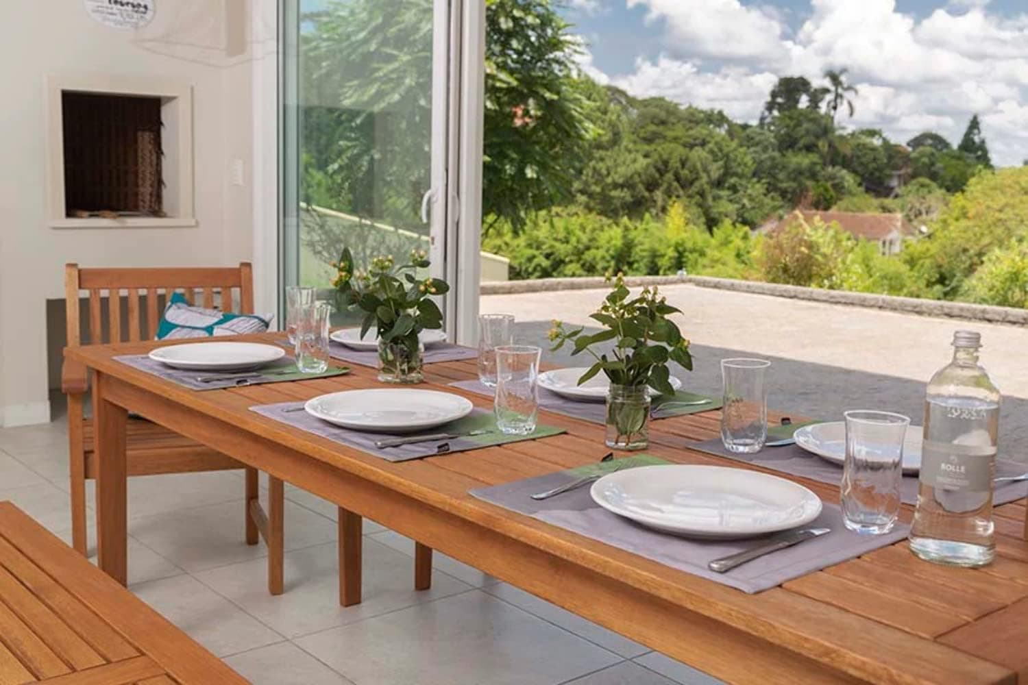 Mesa de Jantar 10 Lugares de Madeira para Área Externa Bertioga Meu Móvel de Madeira - Jatobá - Imagem 4
