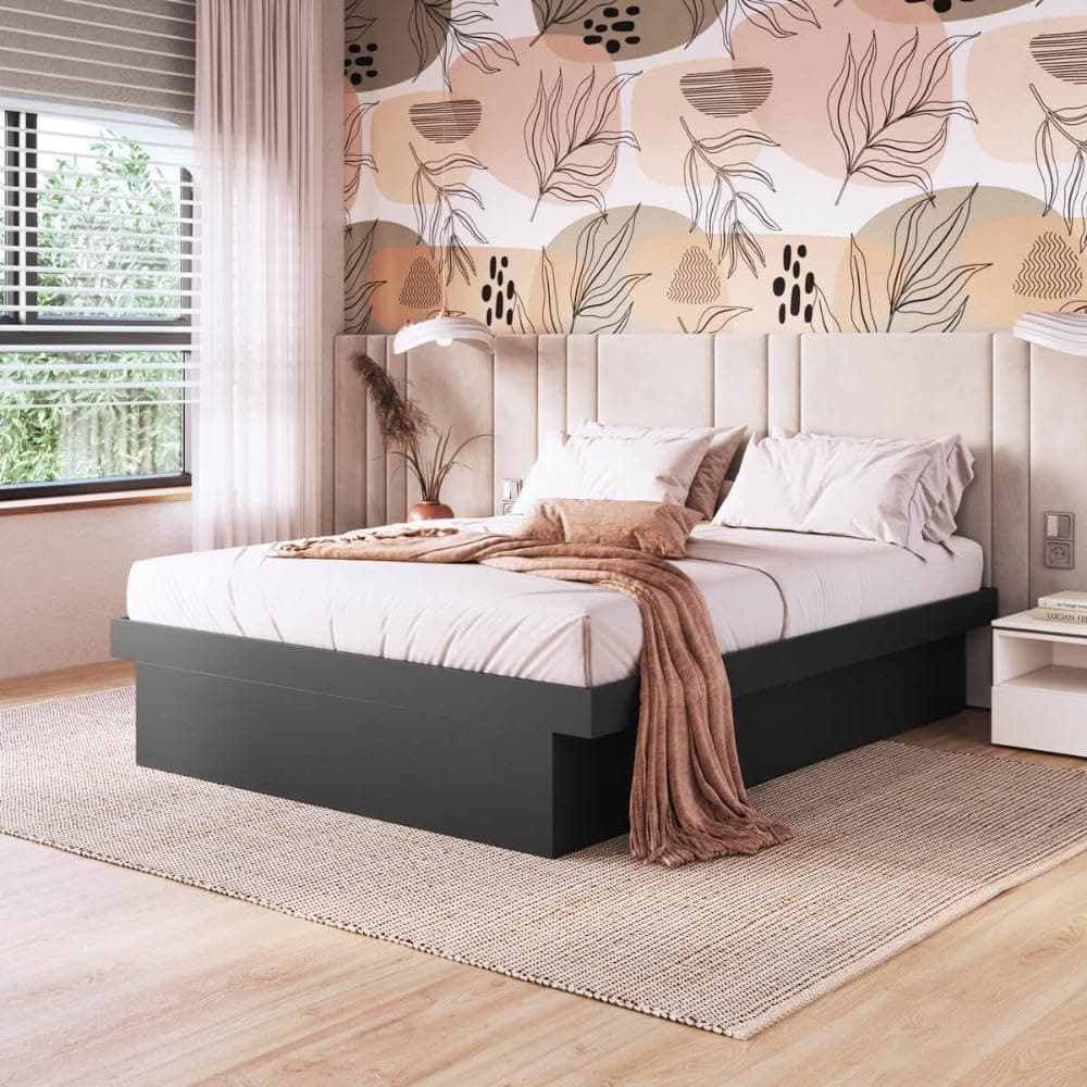 Cama Box Casal Queen com Baú Cb1160 158x198cm Haste Articulável de Aço Grafite - Art In Móveis - Imagem 3