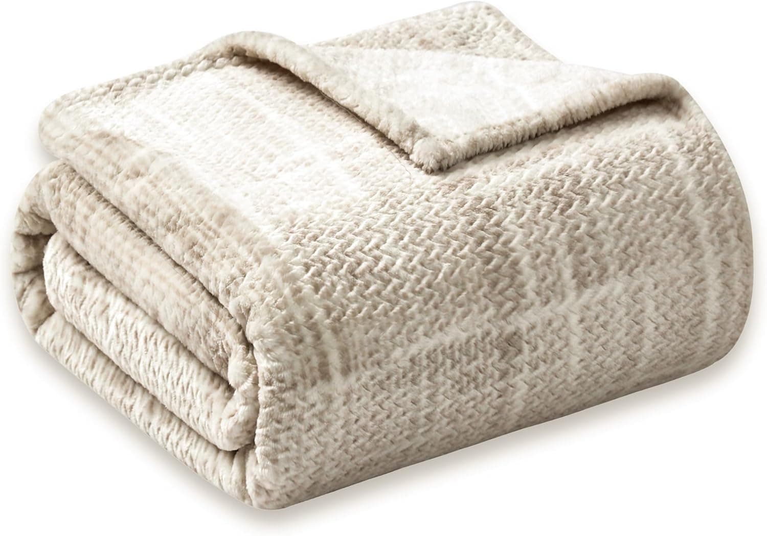 COOVA Cobertor de cama de lã tamanho solteiro, cobertor quente jacquard 3D super macio e aconchegante, leve e felpudo para sofá, cadeira, presente (taupe, 152 x 203 cm)