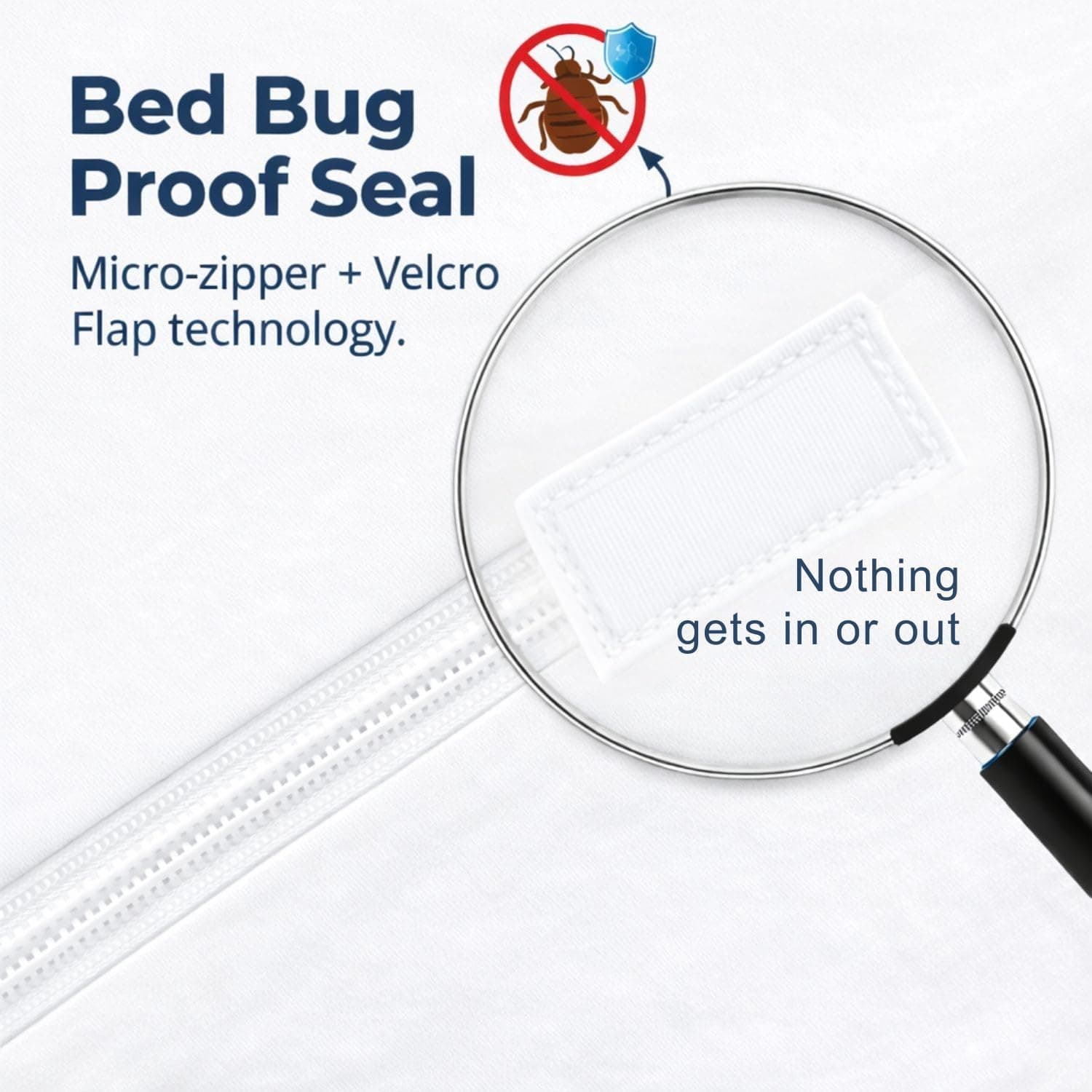 Guardmax Revestimento de colchão Queen curto de malha de jérsei com zíper - protetor de colchão à prova d'água e à prova de percevejos - roupa de cama com zíper confortável, macia e silenciosa - à - Imagem 4